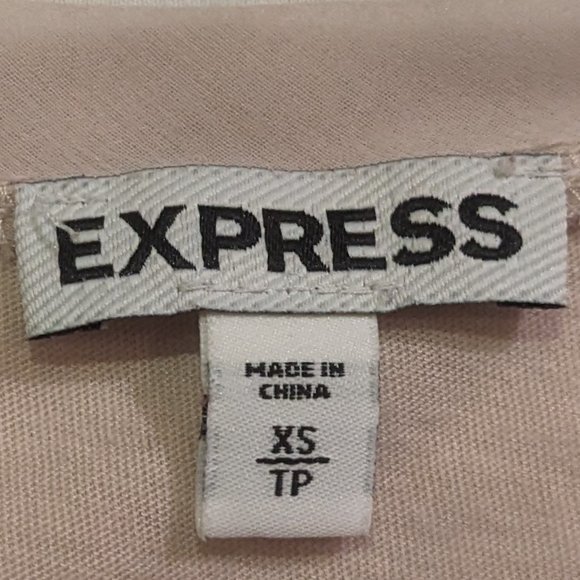 Express Size XS Tan Tank with Sequined Front - Picture 3 of 6